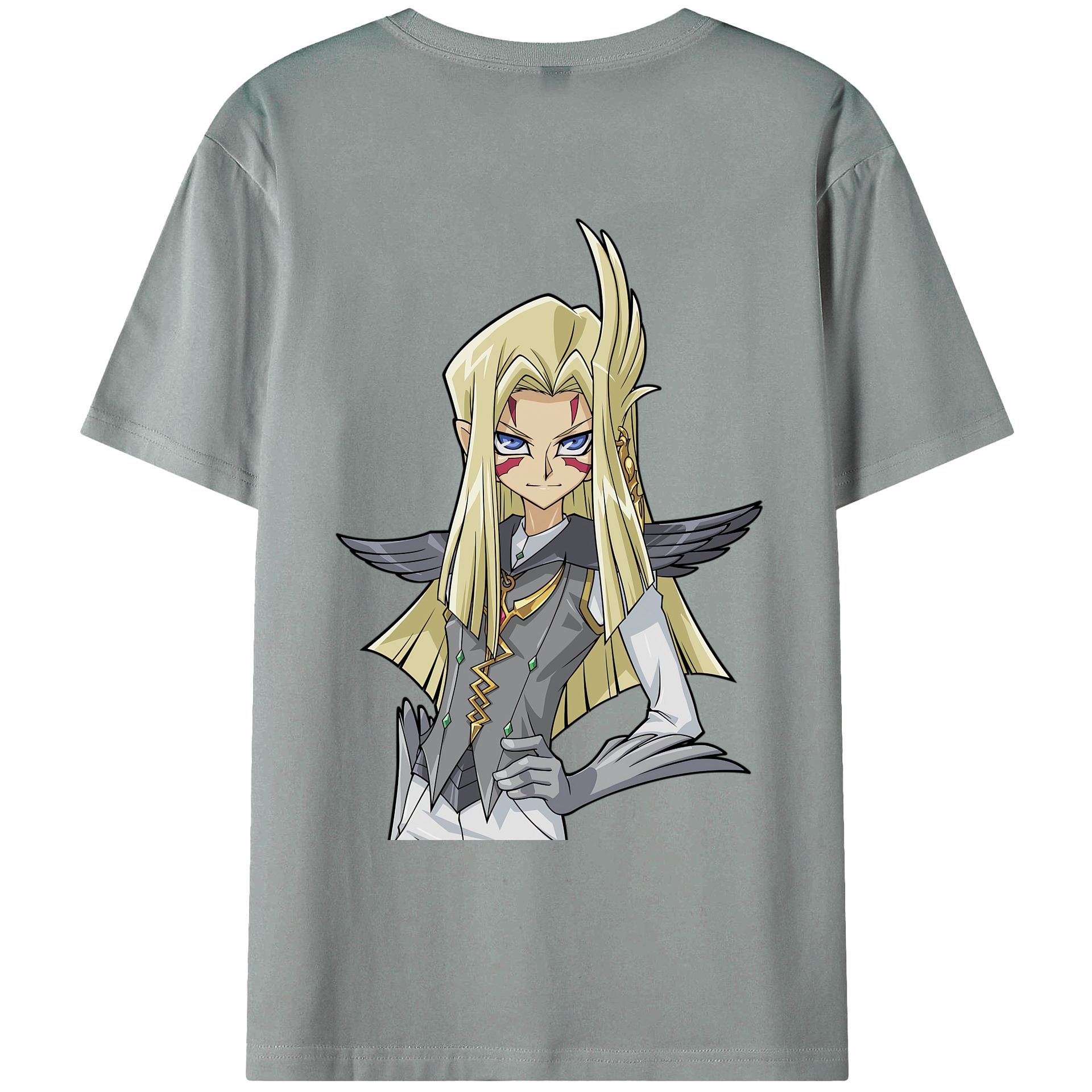 （画像用） 遊☆戯☆王 Yu-Gi-Oh! 綿100％ メンズ半袖Tシャツ（バックプリント） 通気性